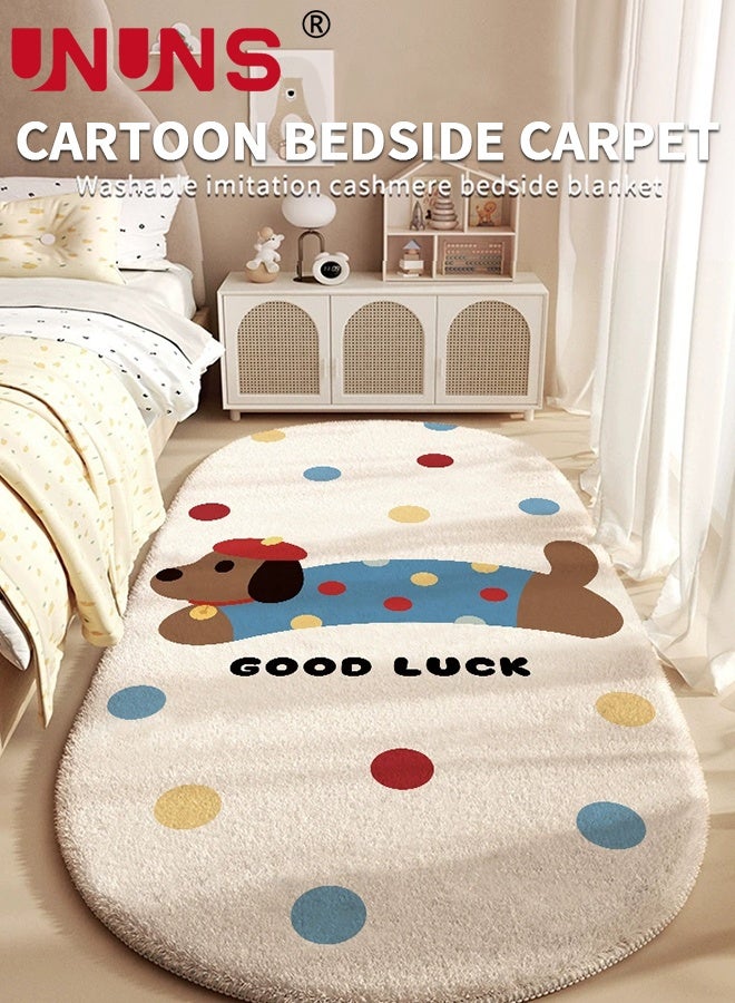 UNUNS Bedroom Mat,Cartoon Bedroom Rug,Comfortable And Soft Faux Cashmere Rug,Area Rugs for Bedroom,Cute Carpet Kid Funny Cartoon Rugs,Room Decor(Dog,60*120cm) - Image 3